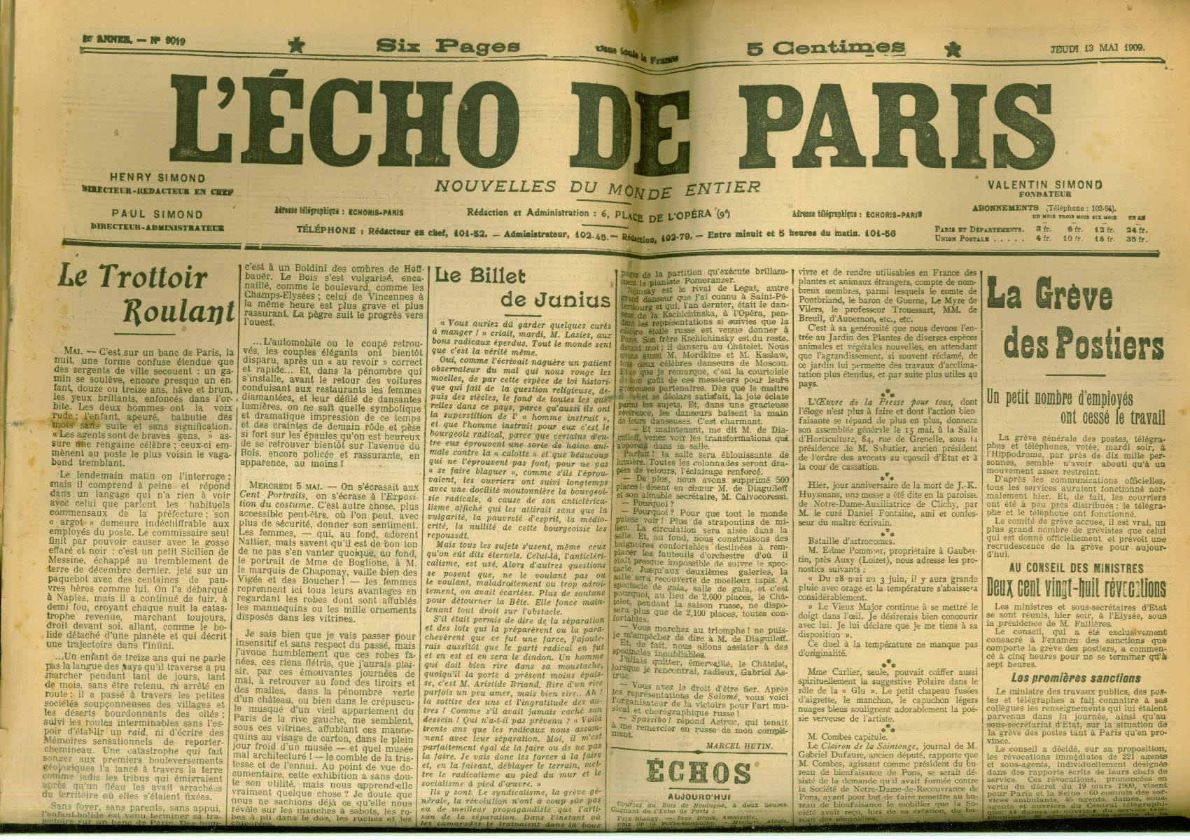 Journal L'Echo de Paris